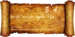 Brüszler Amália névjegykártya